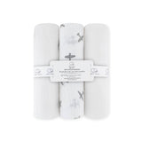 Set of 3- Cotton Swaddle Baby Wraps Muslin Swaddles