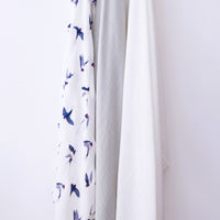 Set of 3 Organic Bamboo Swaddle- The Swallow