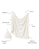 Modal Swaddle & Hat Set - White