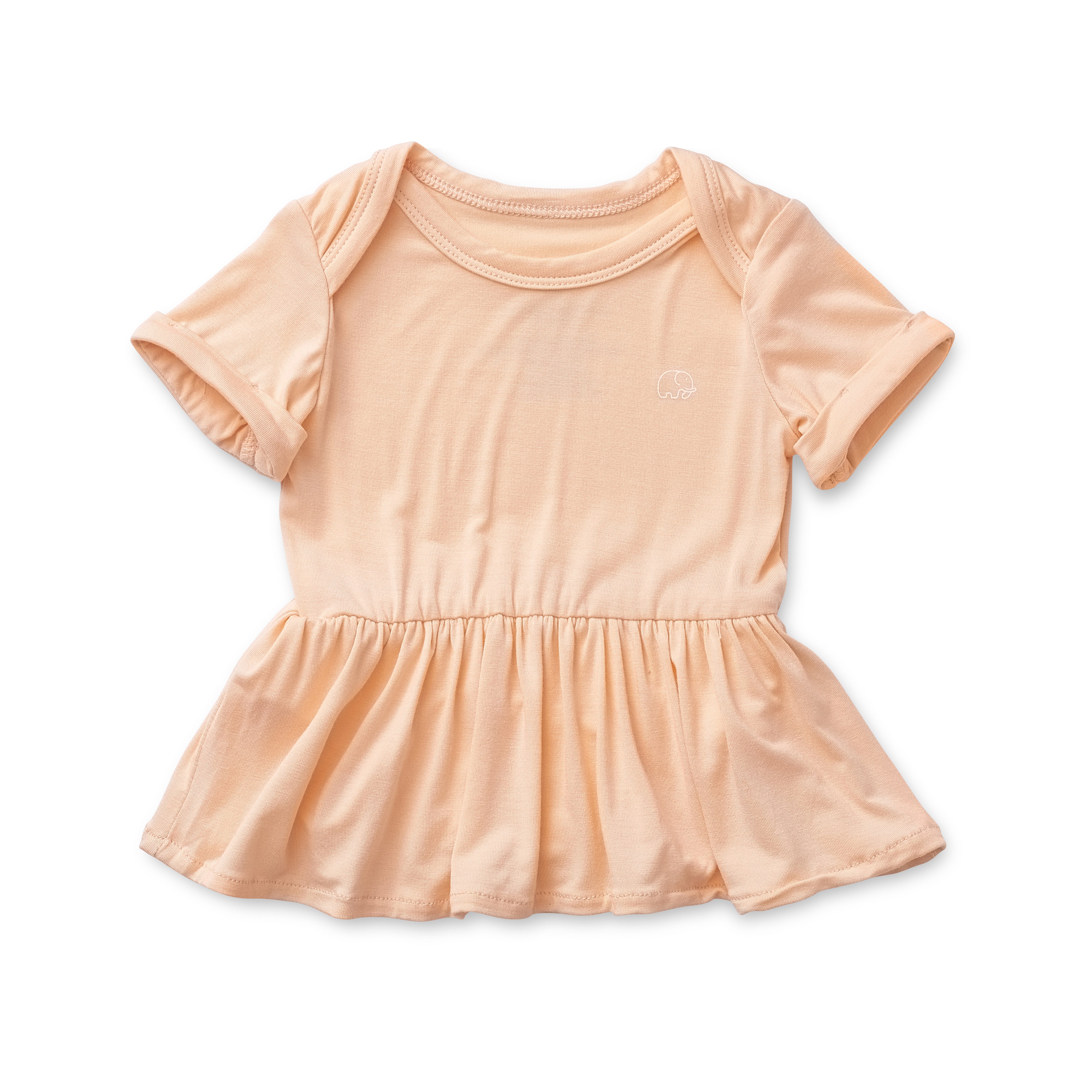 Organic Bamboo Spandex Onesie Dress- Peach Organic Bamboo Spandex Onesie Dress- Peach