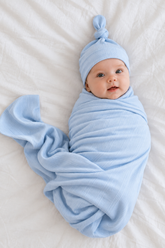 Modal Swaddle & Hat Set - Blue