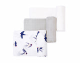 Set of 3 Organic Bamboo Swaddle- The Swallow