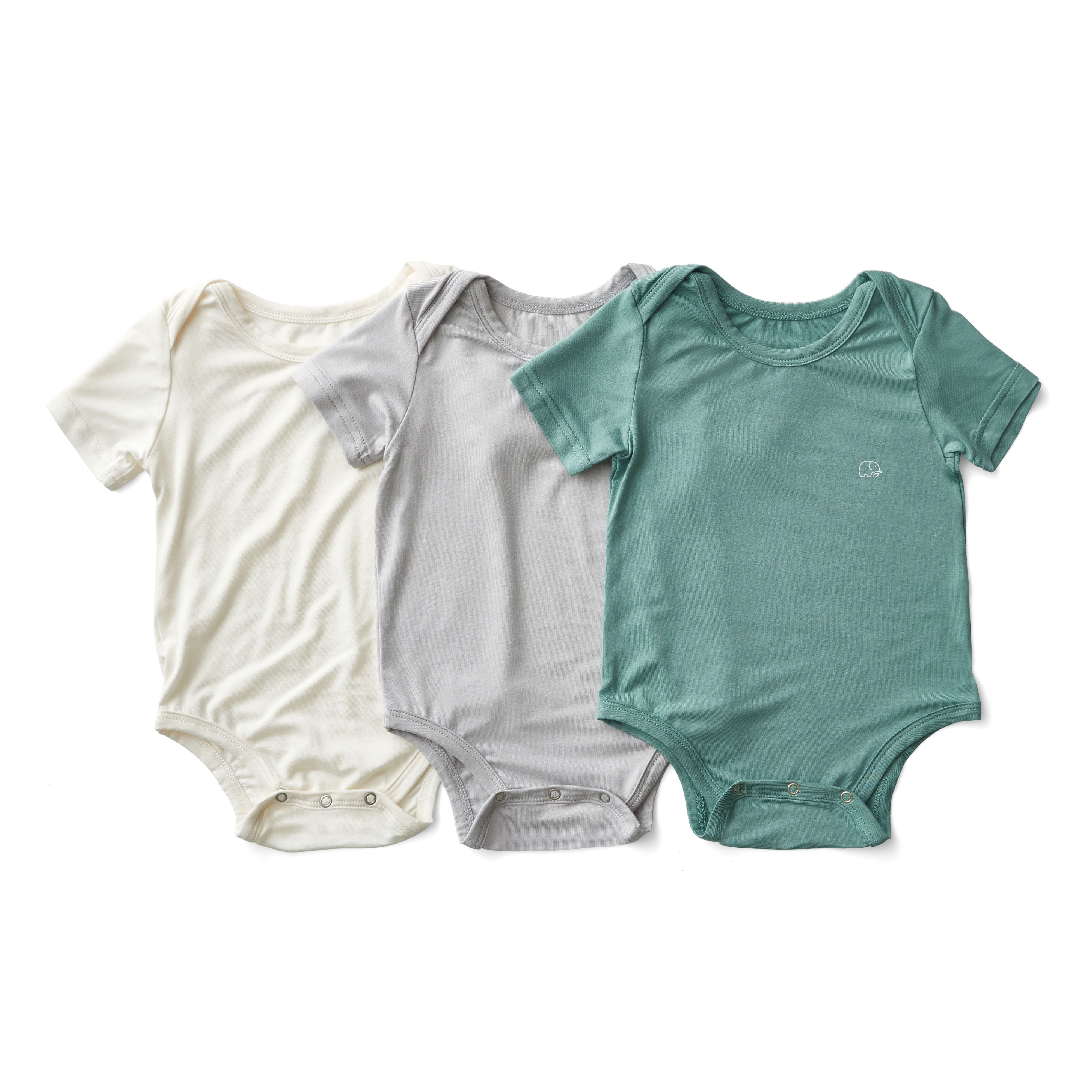 Spandex Bodysuit - White/Soft Sage/Grey