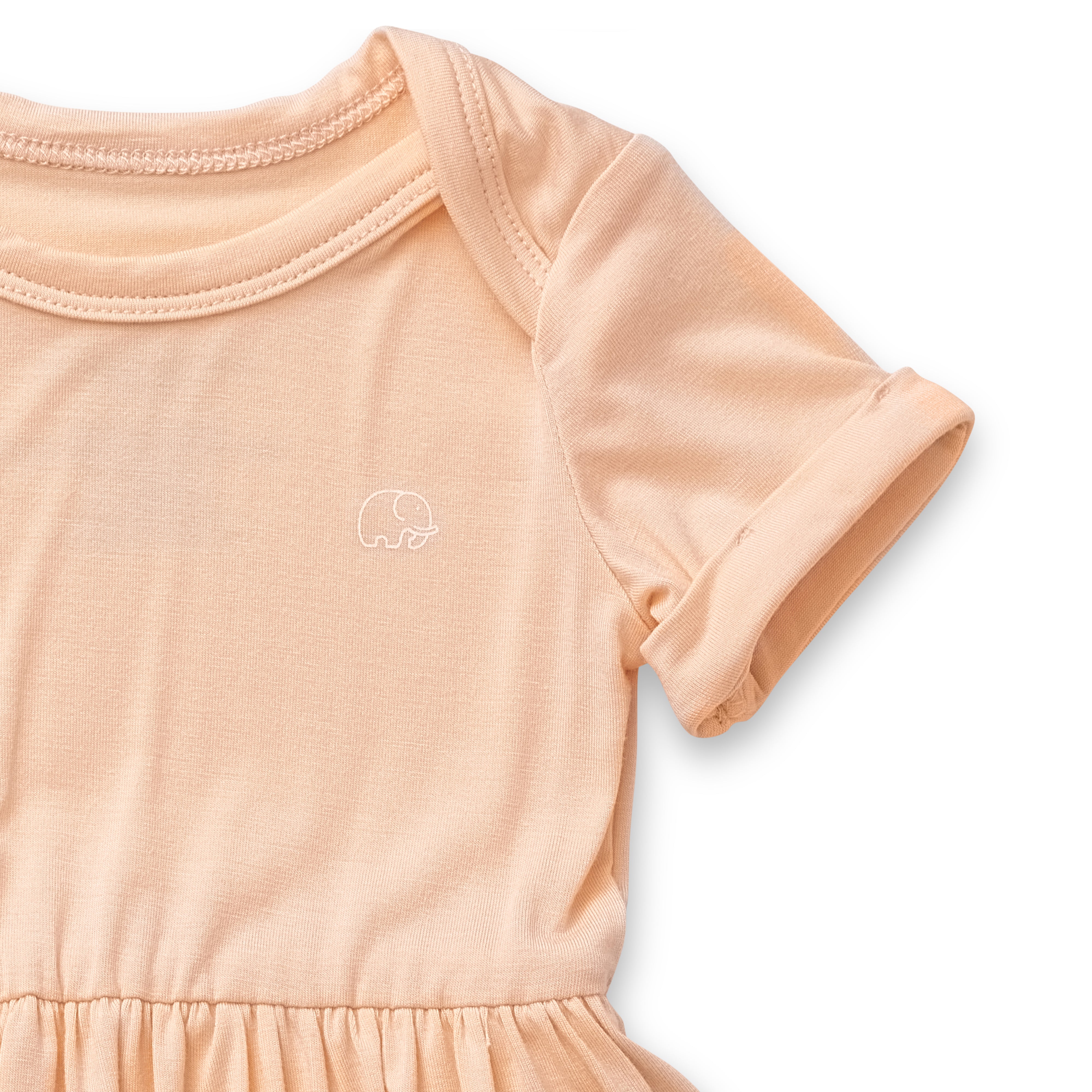 Organic Bamboo Spandex Onesie Dress- Peach Organic Bamboo Spandex Onesie Dress- Peach