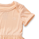 Organic Bamboo Spandex Onesie Dress- Peach