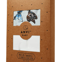 100% Organic Cotton Muslin Swaddle Wrap | Butterfly Dreams