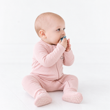 Modal Zipper Romper - Pink