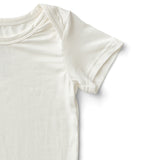 Organic Bamboo Spandex Bodysuit - Daisy White