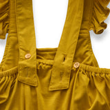 Organic Bamboo Ruffle Romper- Mustard