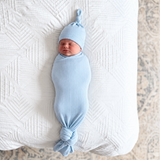 Modal Swaddle & Hat Set - Blue