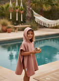 4 layered Muslin Poncho Towel - Peach