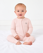 Modal Zipper Romper - Pink