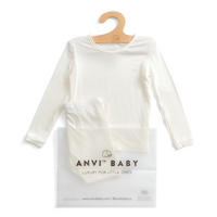 Organic Bamboo Spandex Pajama Set- White