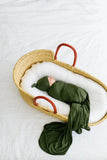 Bamboo Swaddle & Sleep Suit Newborn Gift Set- Green