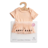 Organic Bamboo Spandex Onesie Dress- Peach