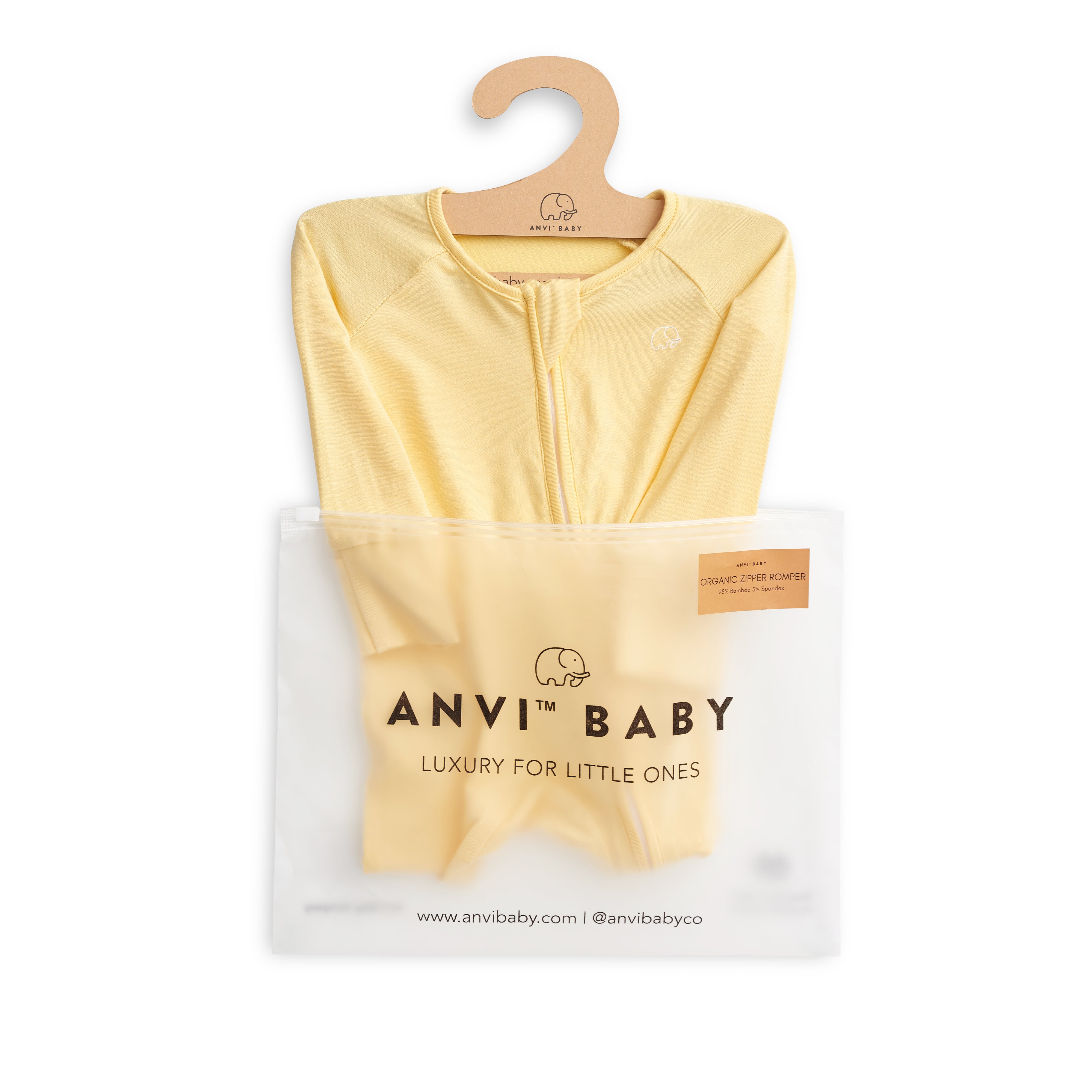 Organic Zipper Romper - Lemon Organic Zipper Romper - Lemon