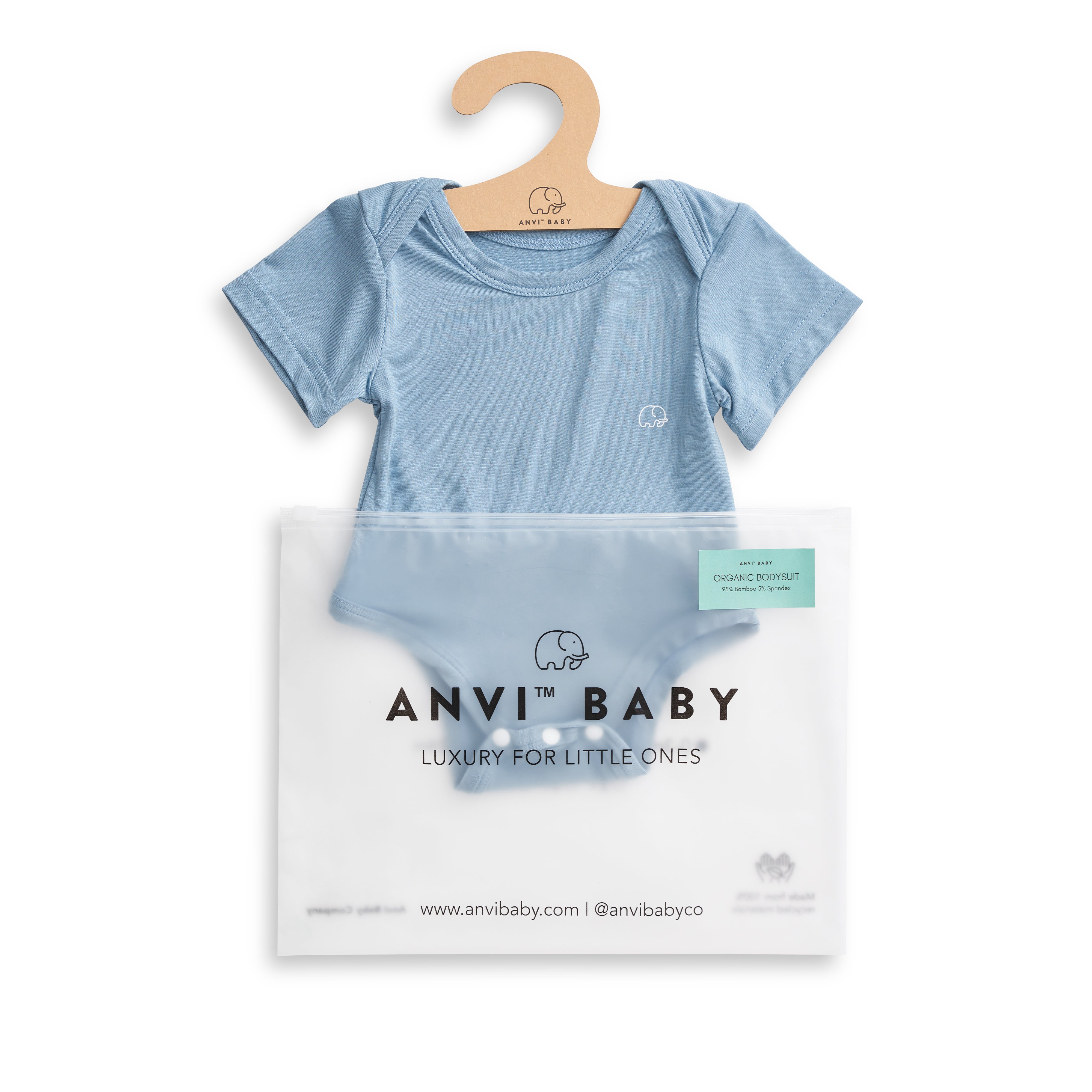 Organic Bamboo Spandex Bodysuit - Celestial Blue Organic Bamboo Spandex Bodysuit - Celestial Blue