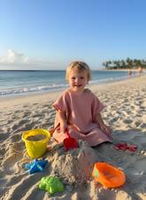 4 layered Muslin Poncho Towel - Peach