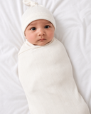 Modal Swaddle & Hat Set - White