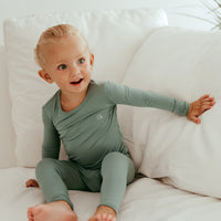 Organic Bamboo Spandex Pajama Set- Soft Sage