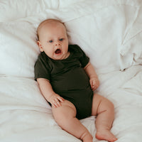 Organic Bamboo Spandex Bodysuit - Dark Green