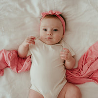 Set of 3 Organic Bamboo Spandex Bodysuit- Gift set - White