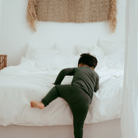 Organic Bamboo Spandex Pajama Set- Dark Green