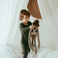 Organic Bamboo Spandex Pajama Set- Dark Green