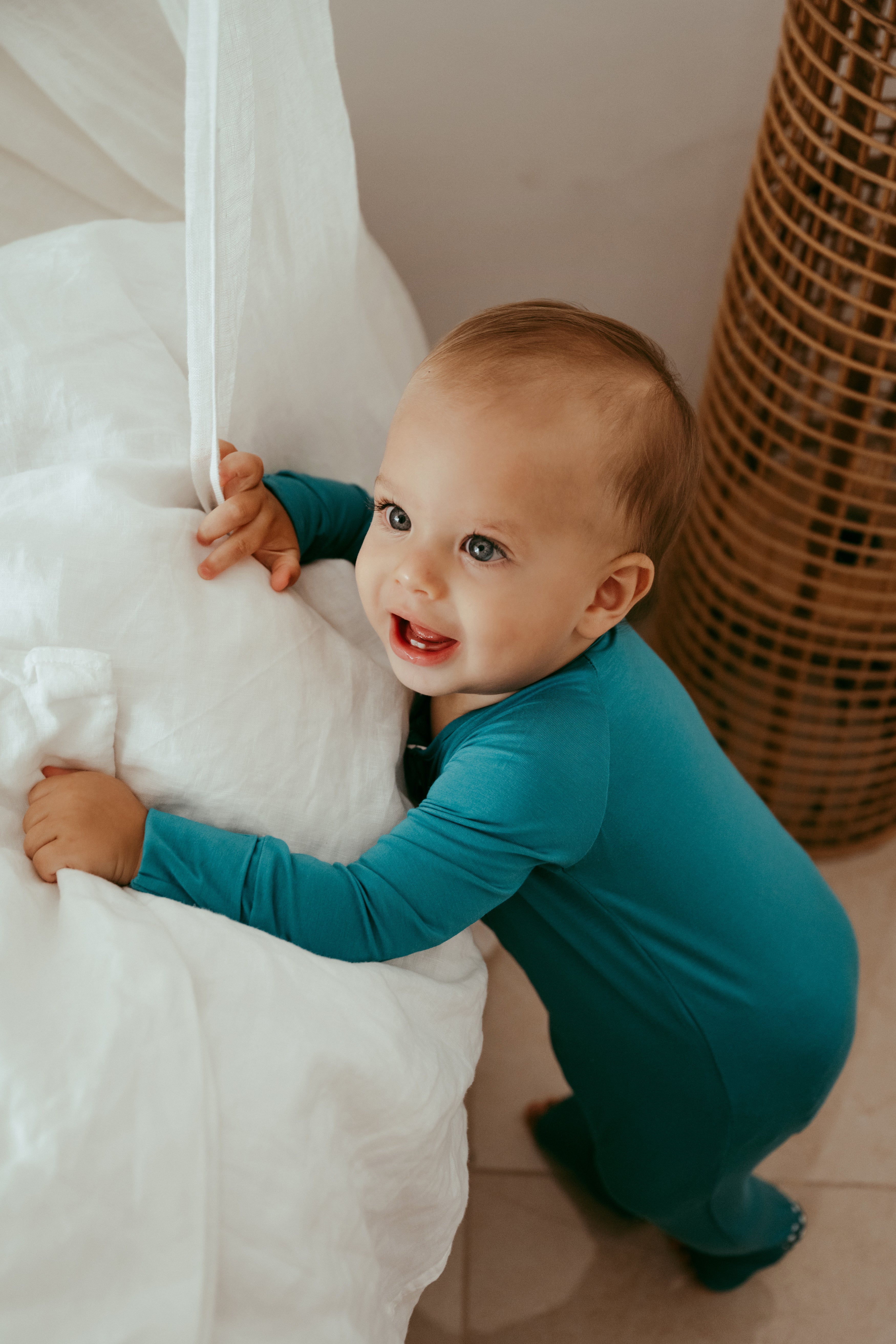 Organic Zipper Romper - Deep Blue Organic Zipper Romper - Deep Blue