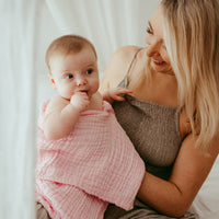 Muslin Bath Towel (6-layered) | Baby Pink