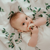Organic Bamboo Spandex Bodysuit - Daisy White