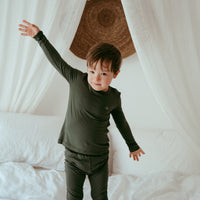 Organic Bamboo Spandex Pajama Set- Dark Green