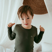 Organic Bamboo Spandex Pajama Set- Dark Green