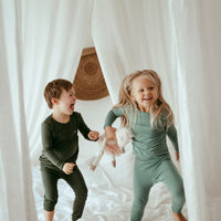 Organic Bamboo Spandex Pajama Set- Dark Green