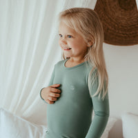 Organic Bamboo Spandex Pajama Set- Soft Sage