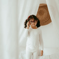Organic Bamboo Spandex Pajama Set- White
