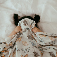 Set of 3 Organic Bamboo Swaddle- Butterfly Dreams