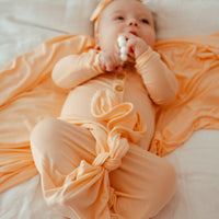Anvi Baby Organic Headband & Swaddle Set- Bamboo Spandex - Peach