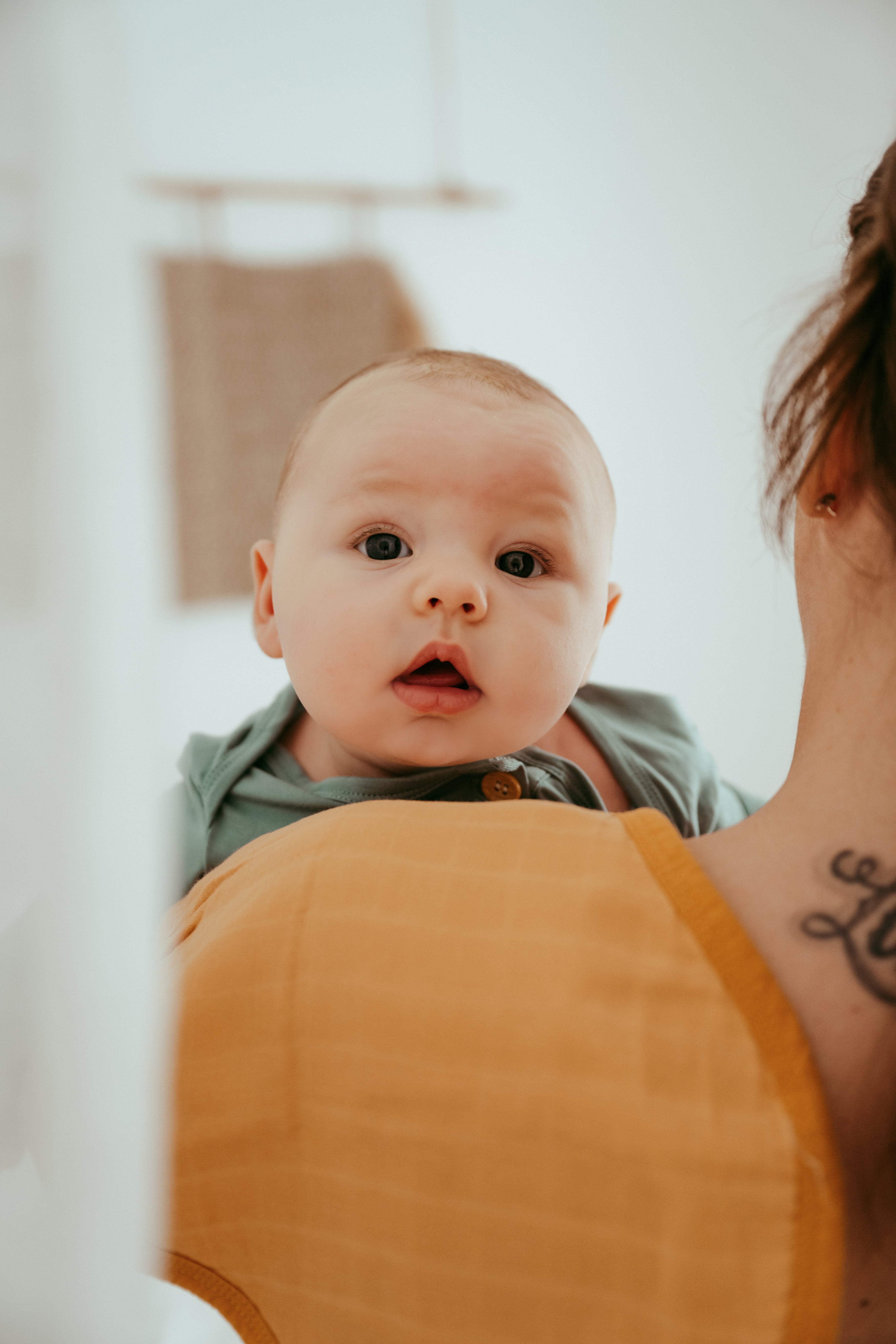 Set of 3 Organic Bamboo Burp & Bib Cloth - Mustard Set of 3 Organic Bamboo Burp & Bib Cloth - Mustard