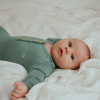 Organic Bamboo Knotted Gown & Beanie Set | Soft Sage