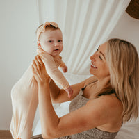 Anvi Baby Organic Headband & Swaddle Set- Bamboo Spandex - Peach