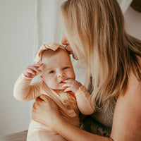 Anvi Baby Organic Headband & Swaddle Set- Bamboo Spandex - Peach