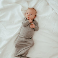 Organic Bamboo Knotted Gown & Beanie Set | Marengo