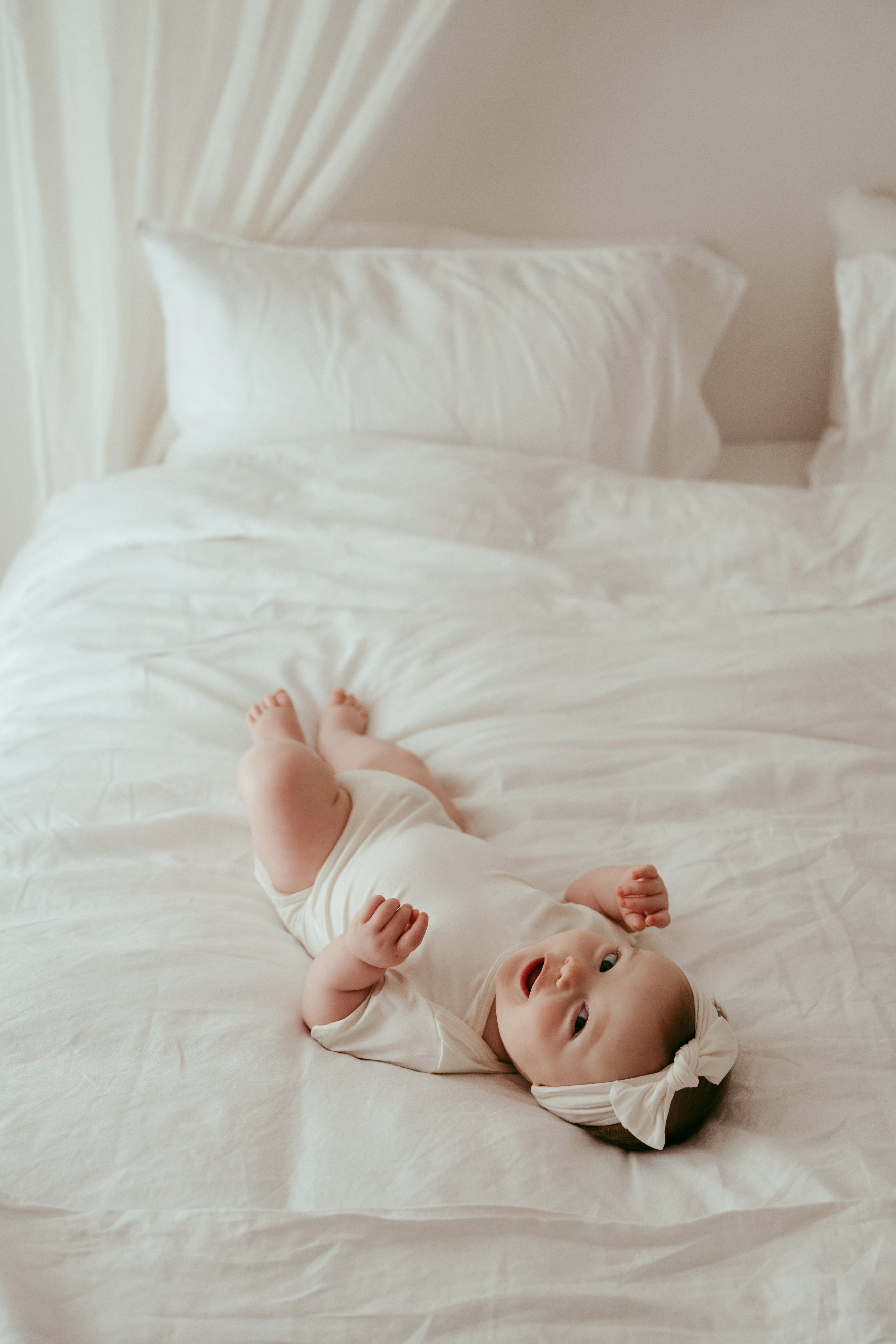 Organic Bamboo Spandex Bodysuit - Daisy White Organic Bamboo Spandex Bodysuit - Daisy White