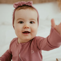 Organic Zipper Romper - Lilac