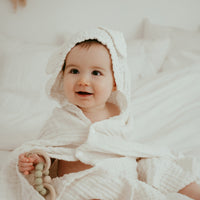 Hooded Muslin Bath Towel | White Lotus