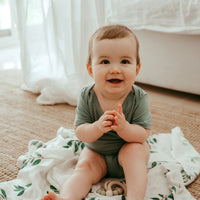 Organic Bamboo Spandex Bodysuit - Sage Green