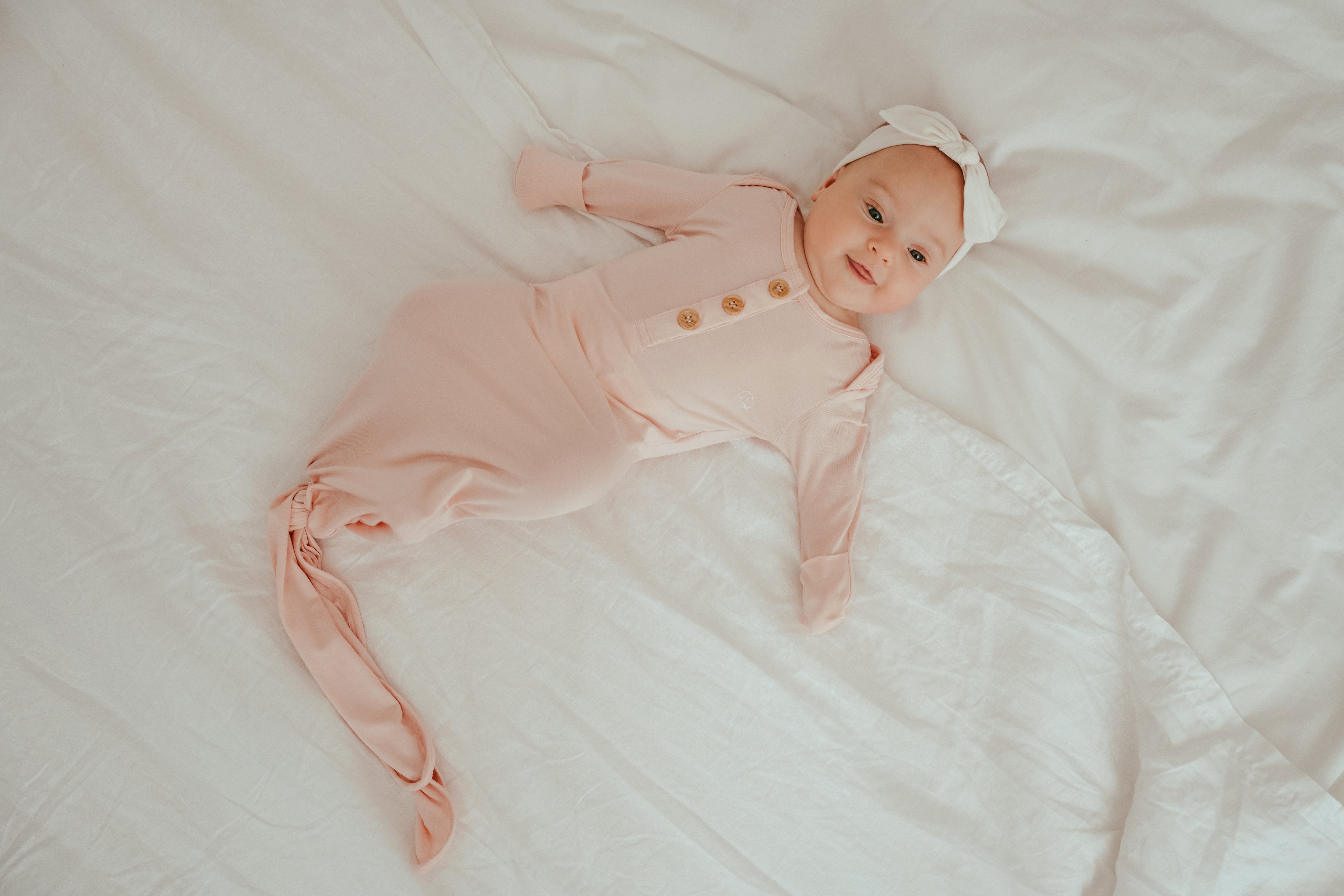 Organic Bamboo Knotted Gown & Beanie Set | That's Peachy Organic Bamboo Knotted Gown & Beanie Set | That's Peachy