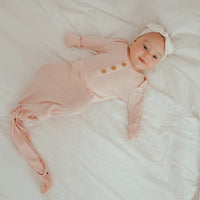 Organic Bamboo Knotted Gown & Beanie Set | That's Peachy
