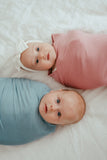 Bamboo Swaddle & Sleep Suit Newborn Gift Set- Celestial Blue